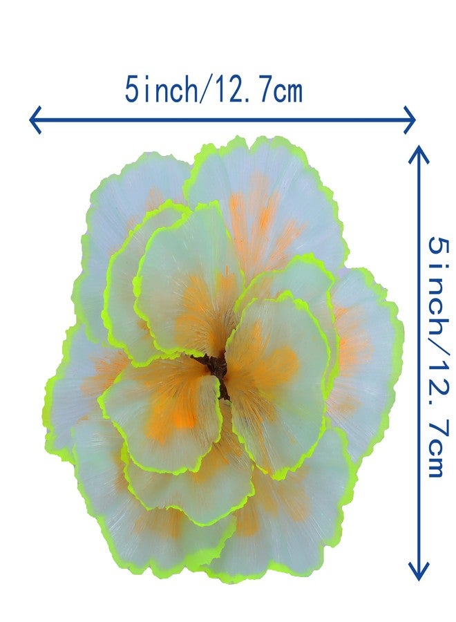 LPFLASAT Fish Tank Decorations Glowing Flower Aquarium Decorations Aquatic Plants Betta Fish Tank Decor Artificial Silicone Ornament with Glowing Effect for Fish Tank Landscape Decoration (Orange) - Image 5